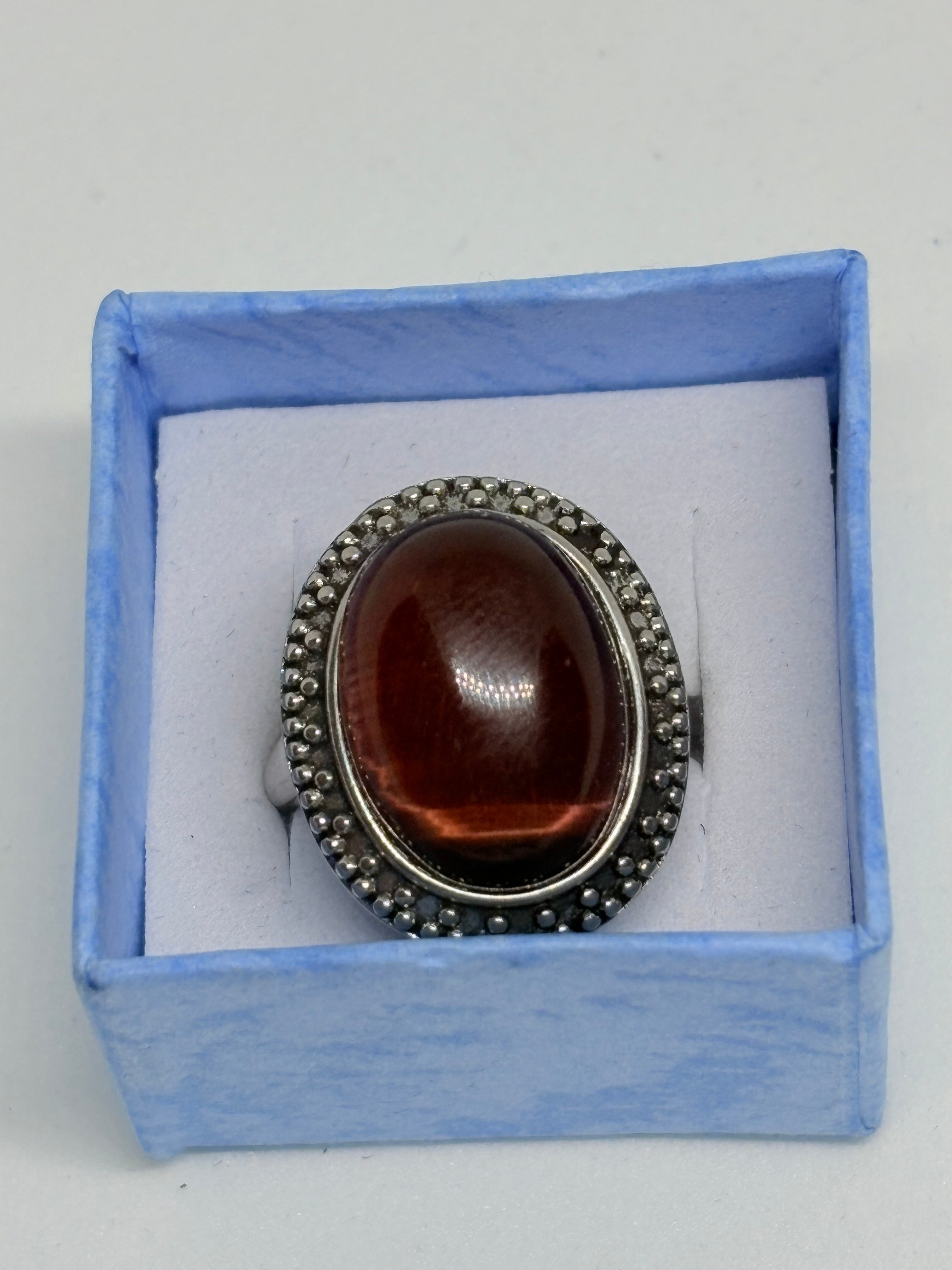 Red Tigers Eye Ring