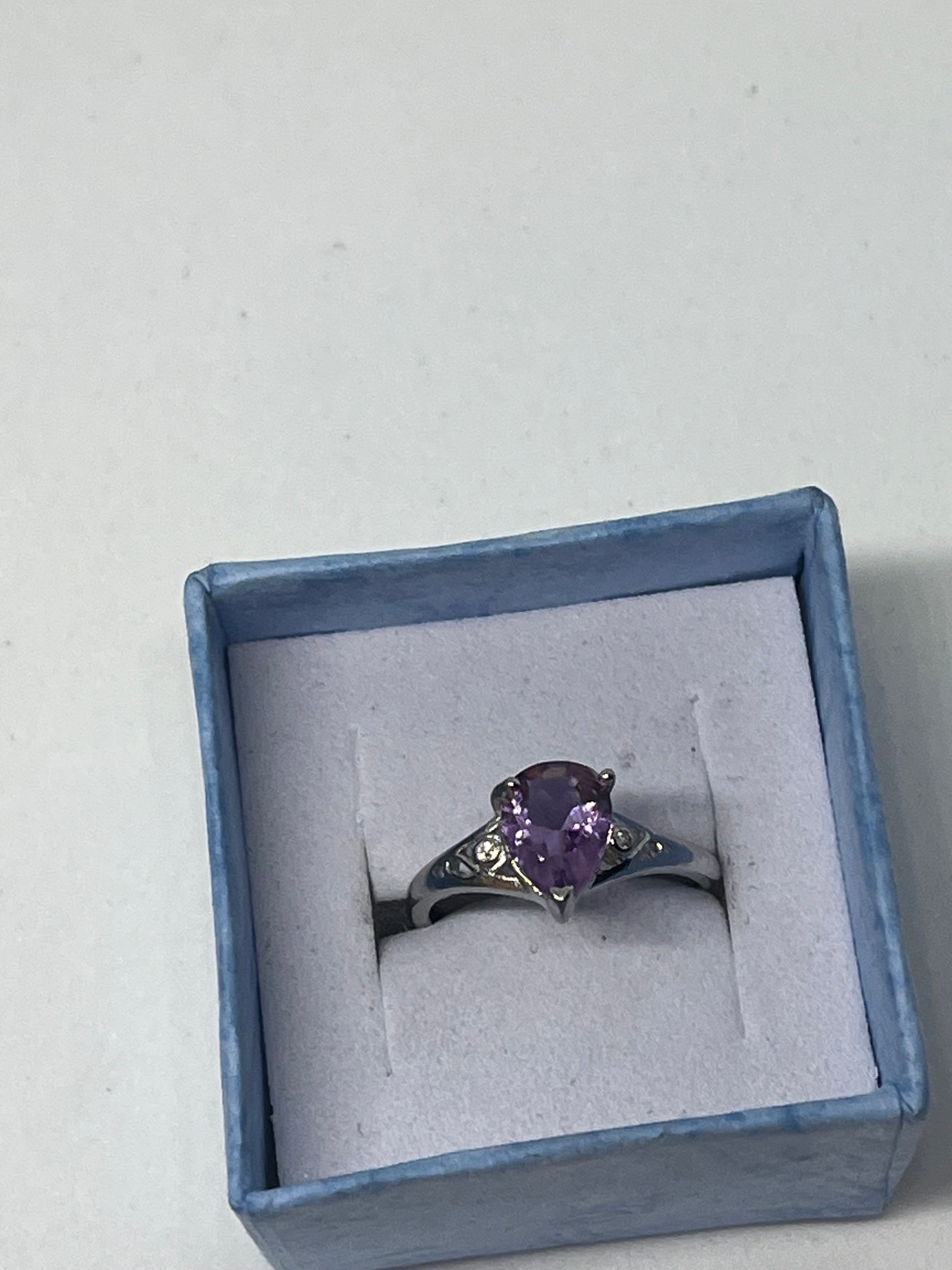 Amethyst Teardrop Ring
