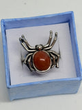 Carnelian Agate Spider Ring