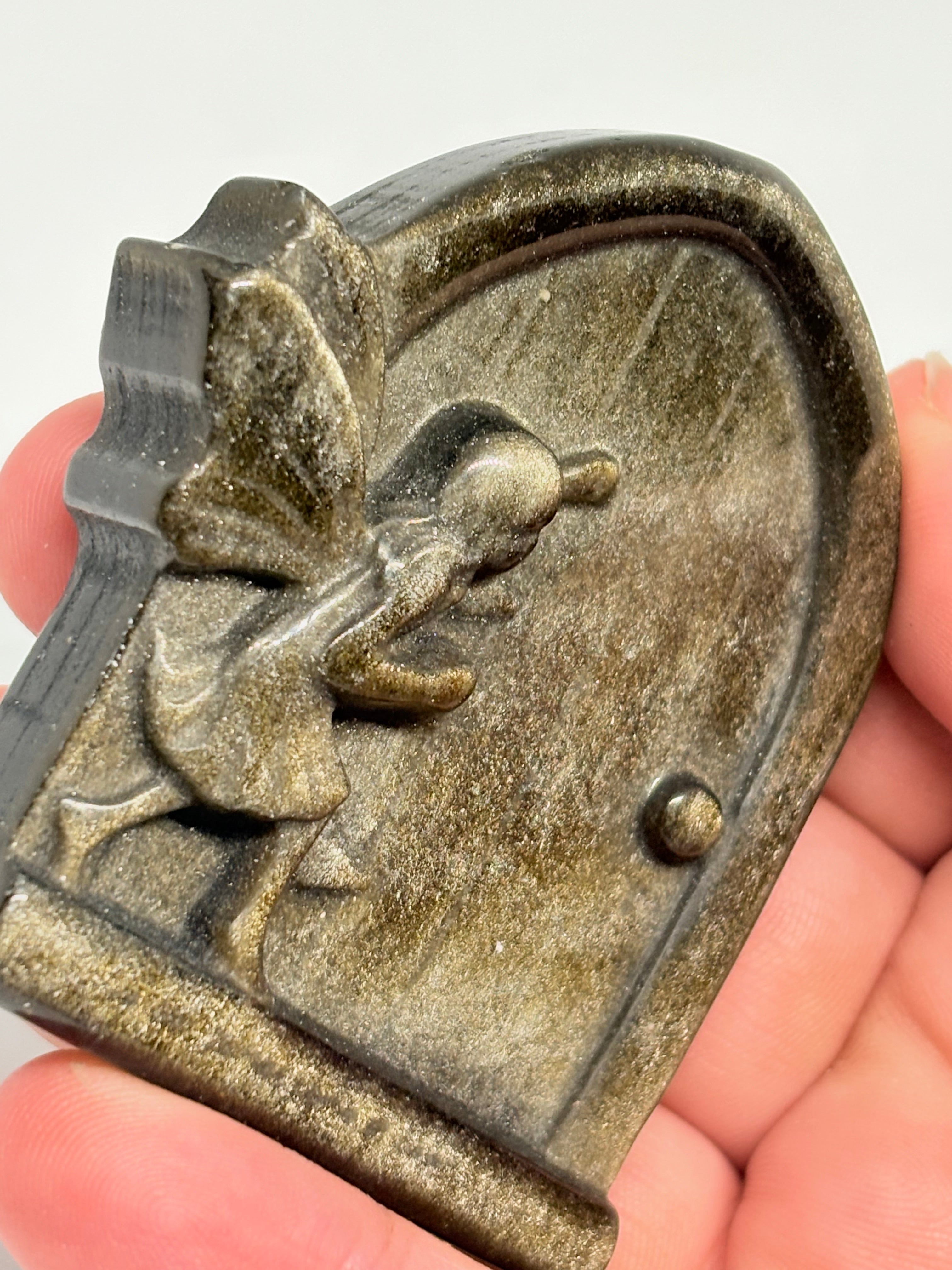 Gold Sheen Obsidian Fairy Door