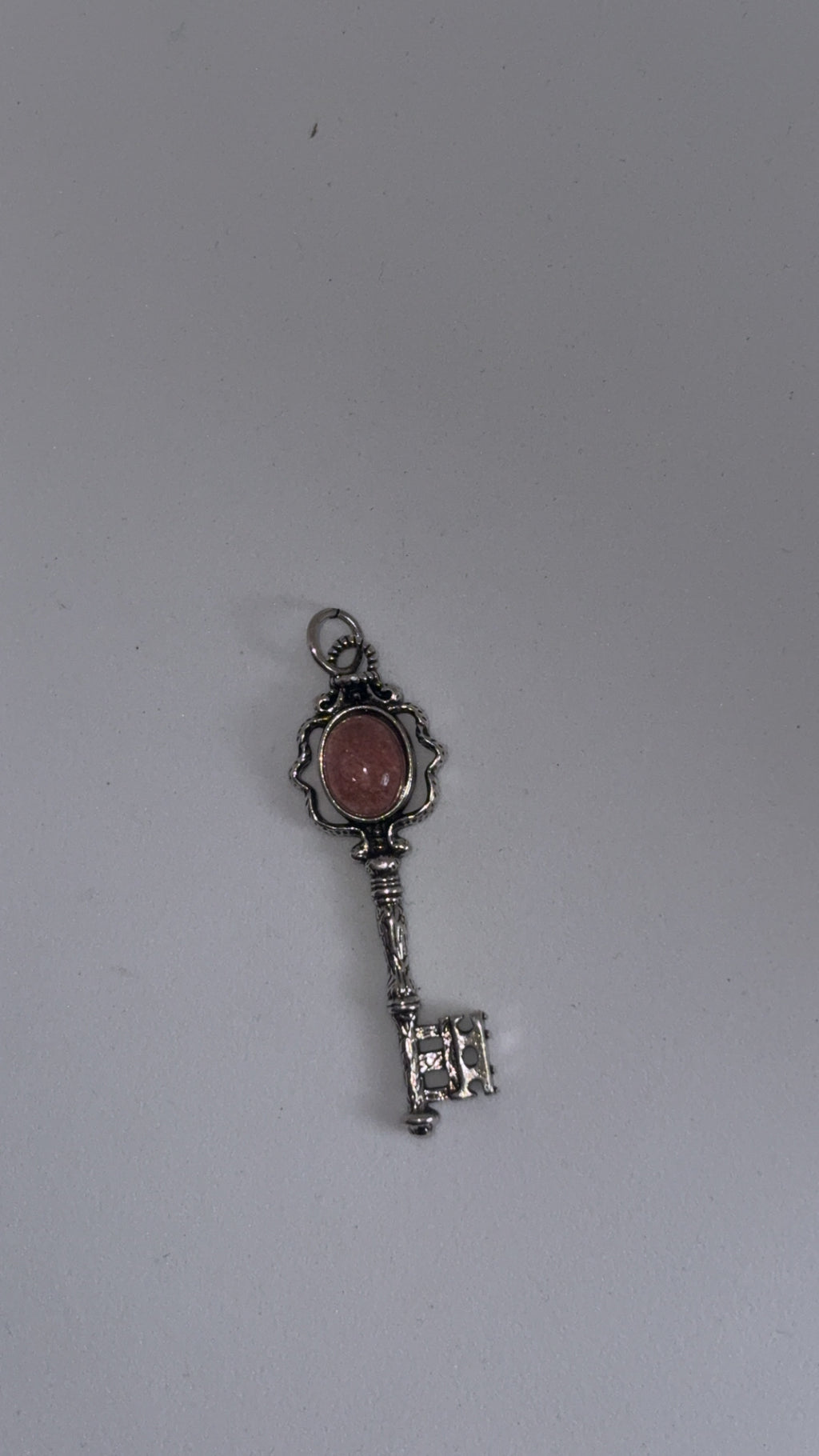 Strawberry Quartz Key Pendant