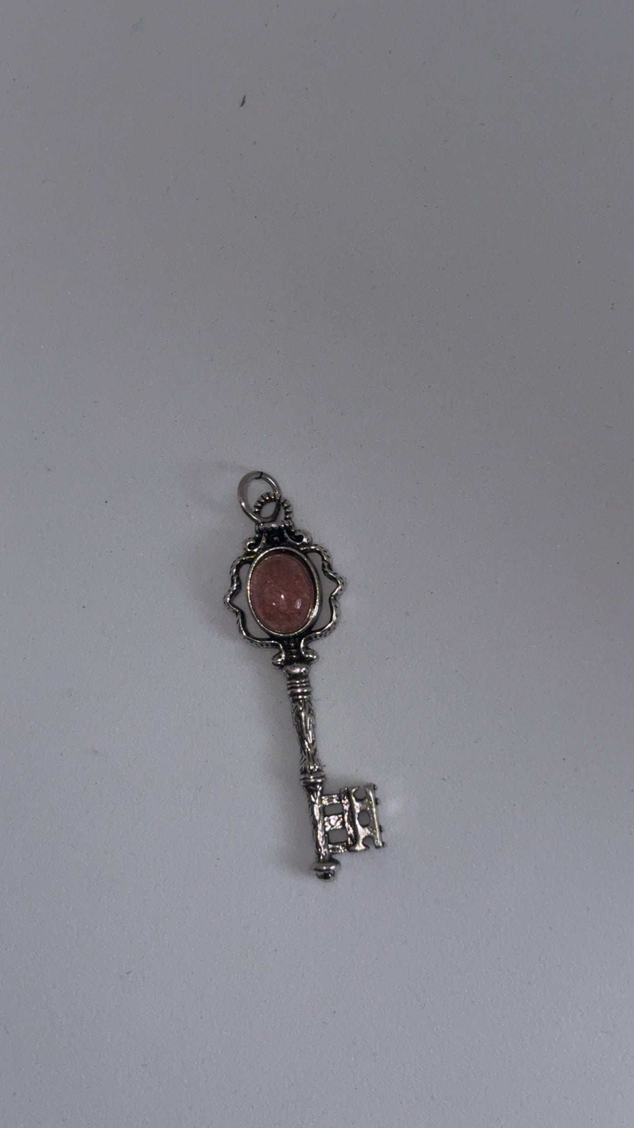 Strawberry Quartz Key Pendant
