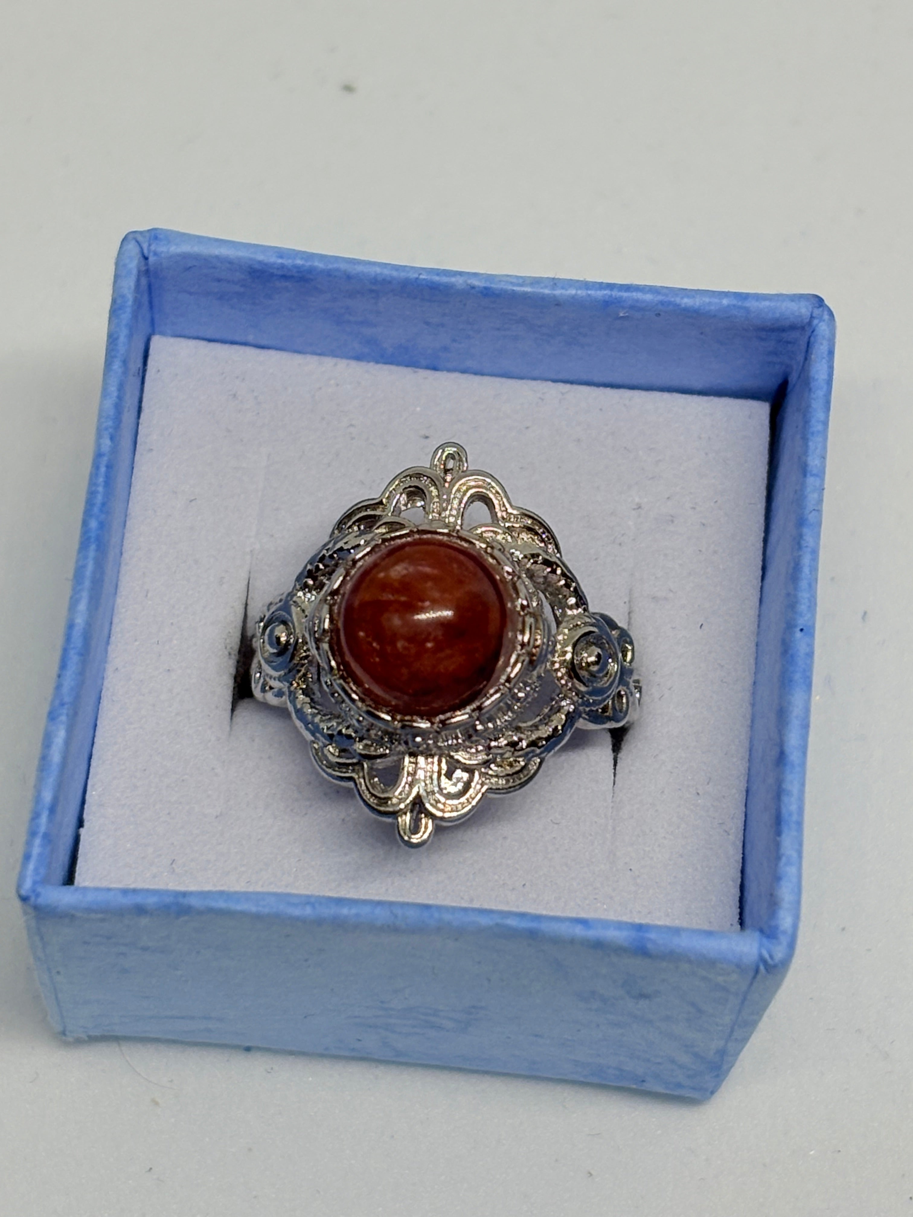Fire Quartz Vintage Style Ring