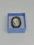 Black Shell Cameo Lady Ring