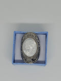 White Shell Cameo Lady Ring