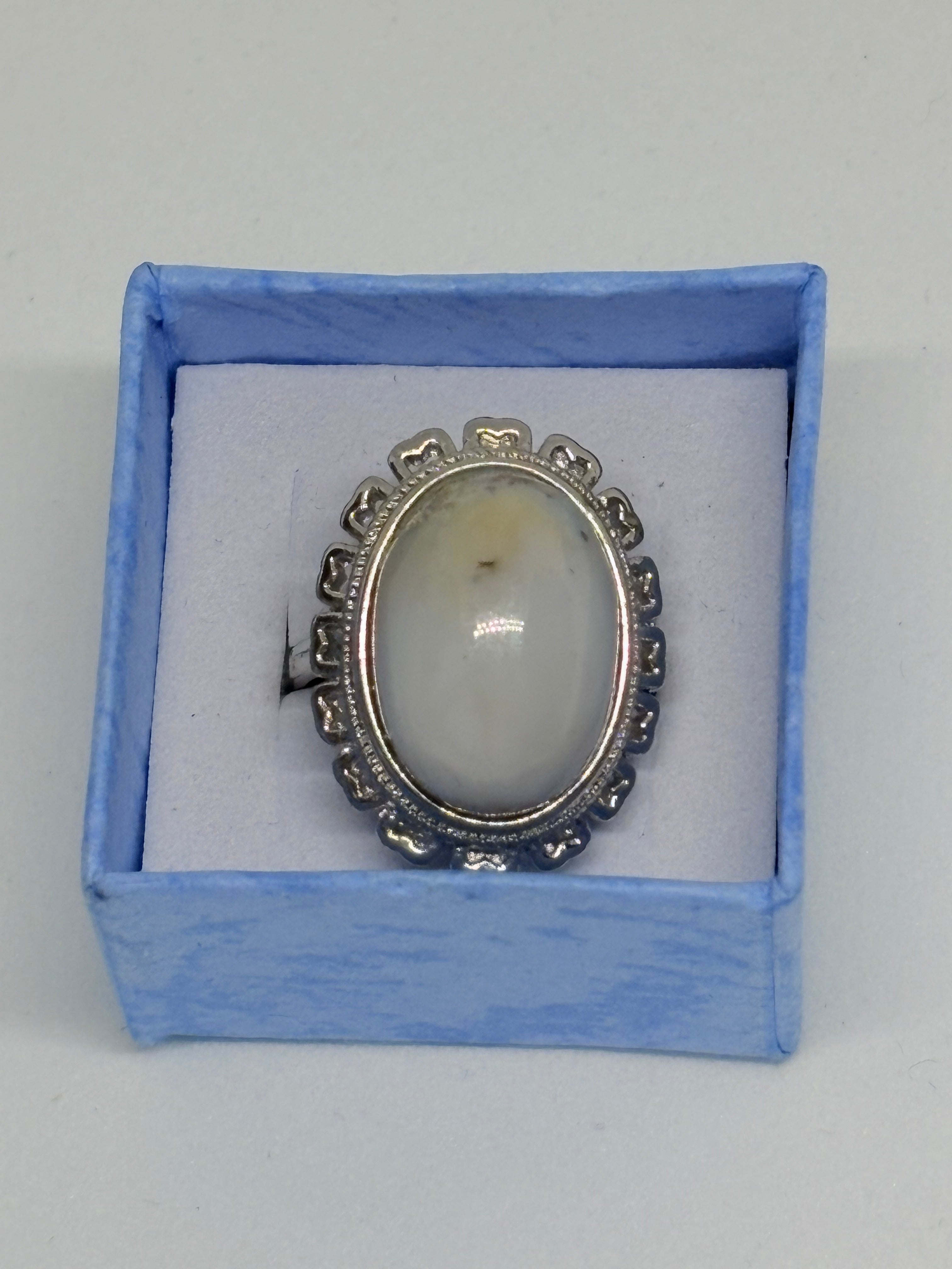 White Agate Ring