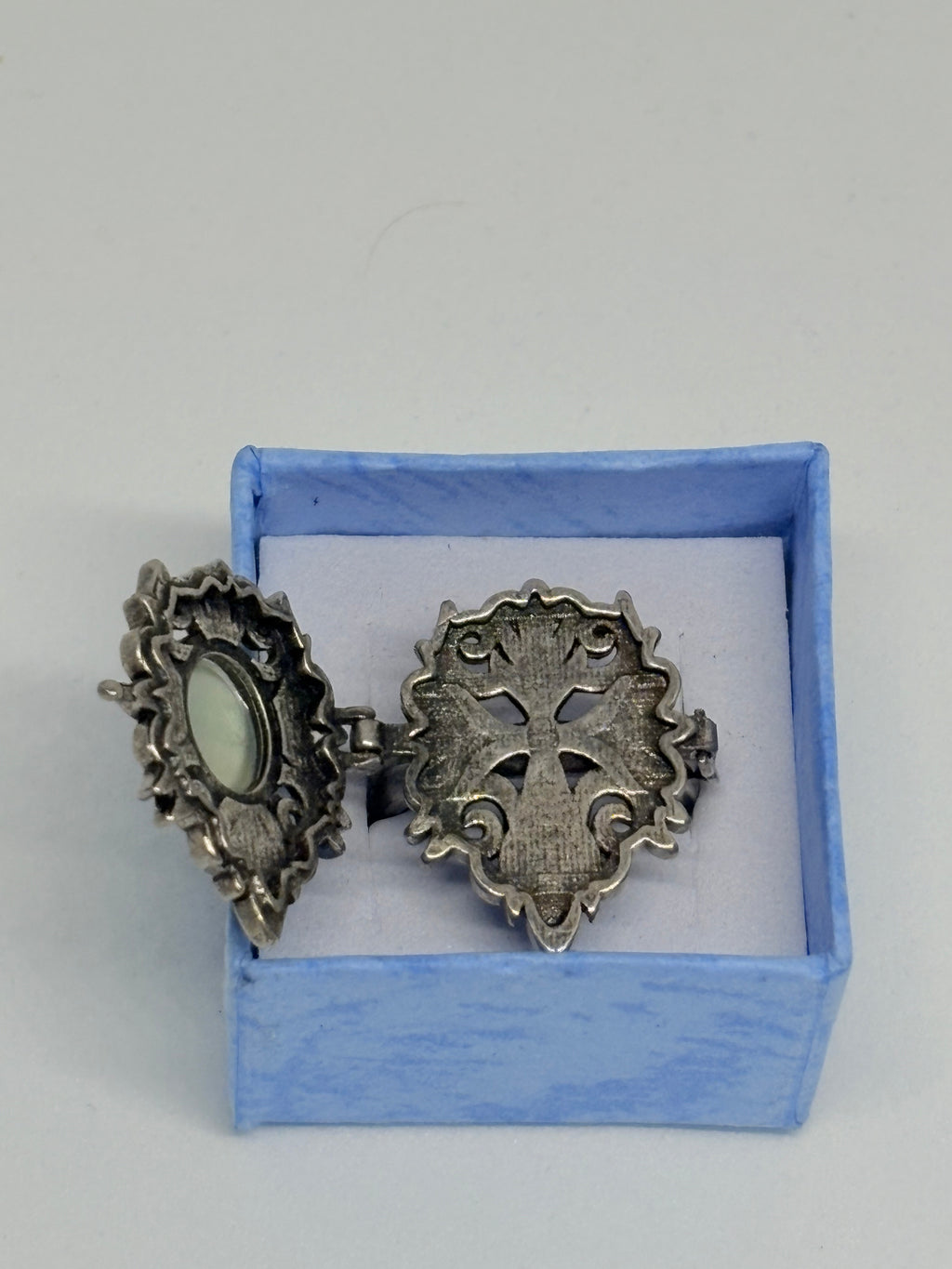 Green Fluorite Locket Ring