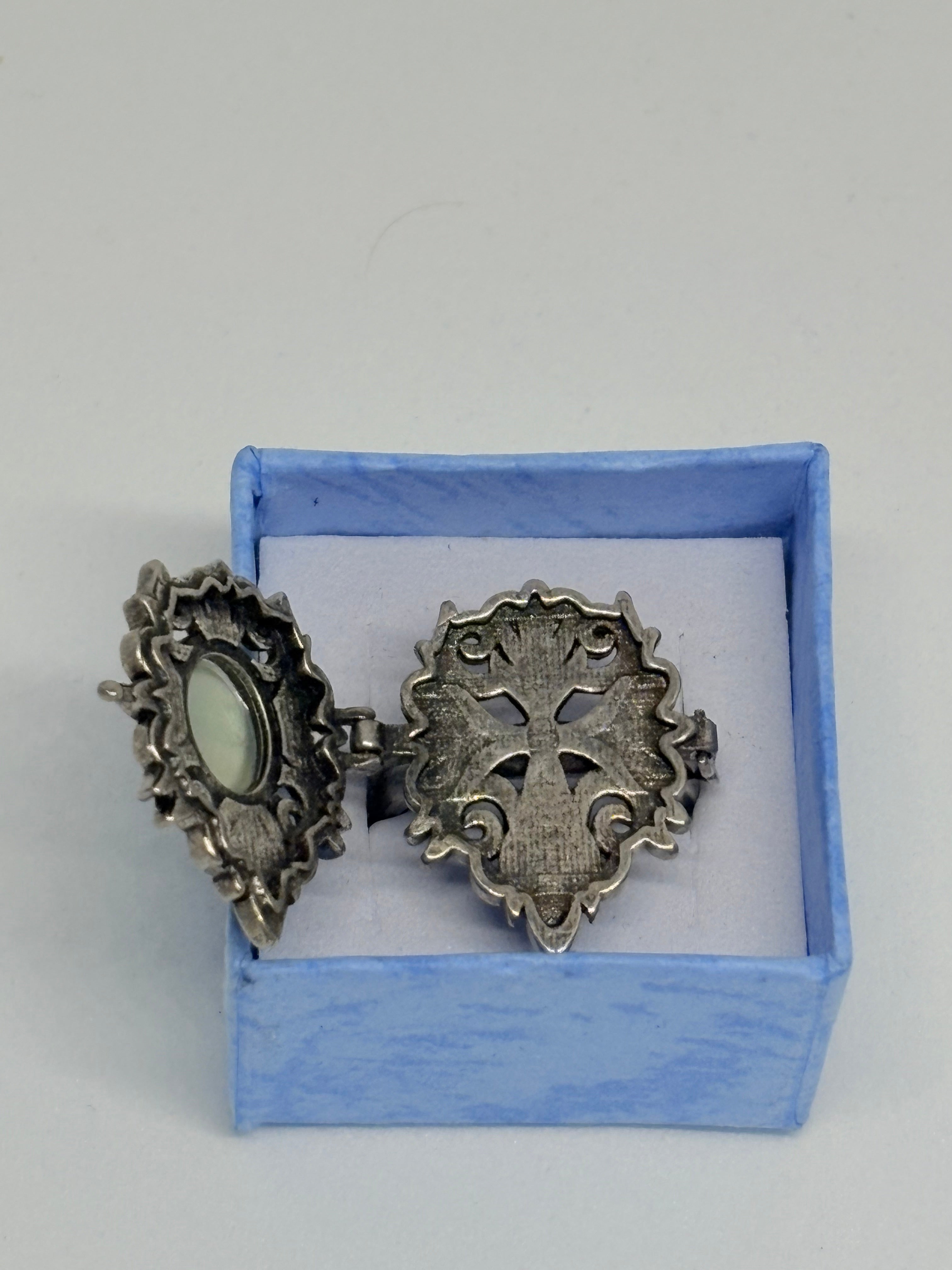 Green Fluorite Locket Ring