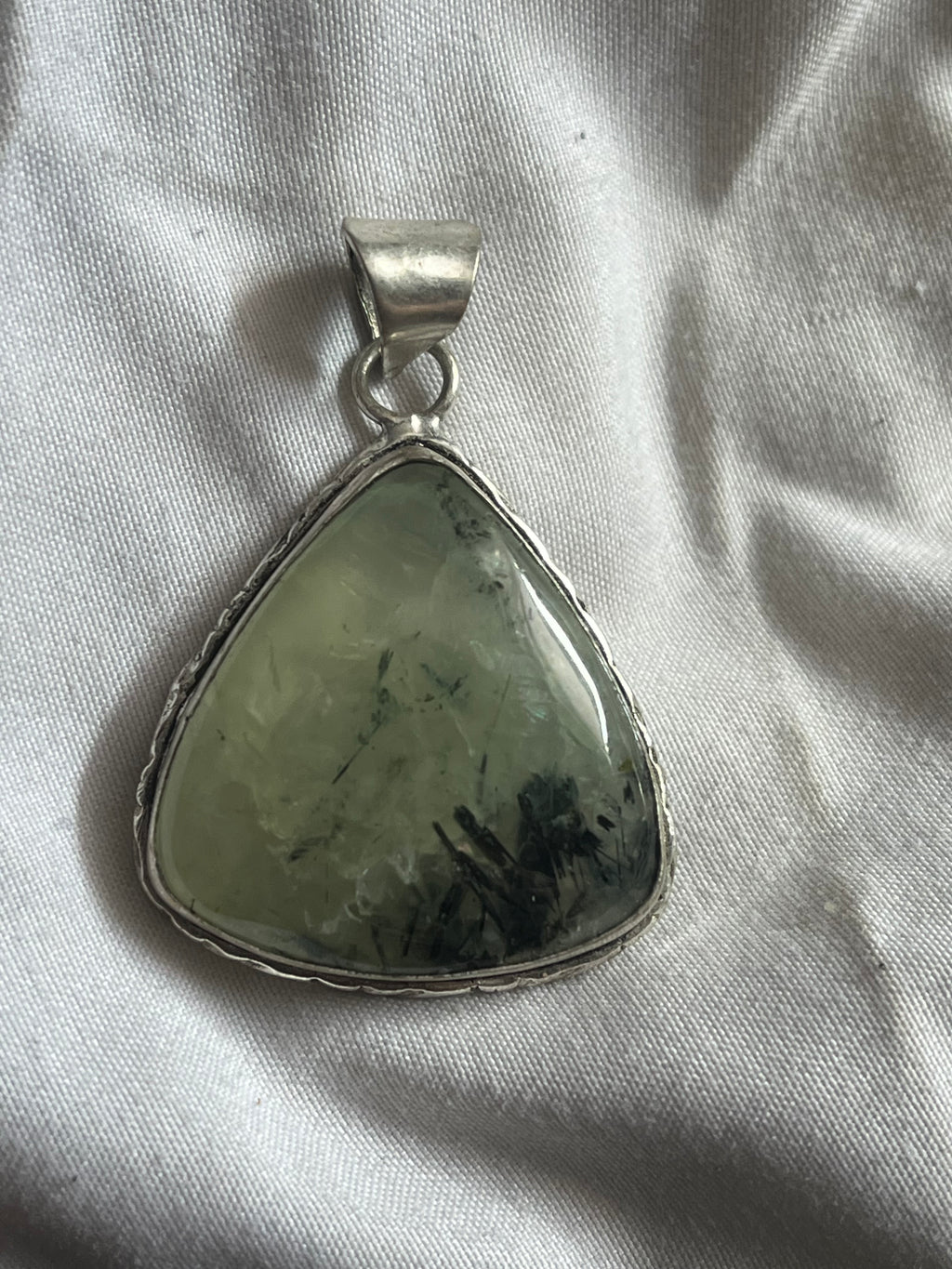 Prehnite 925 Plated Pendant