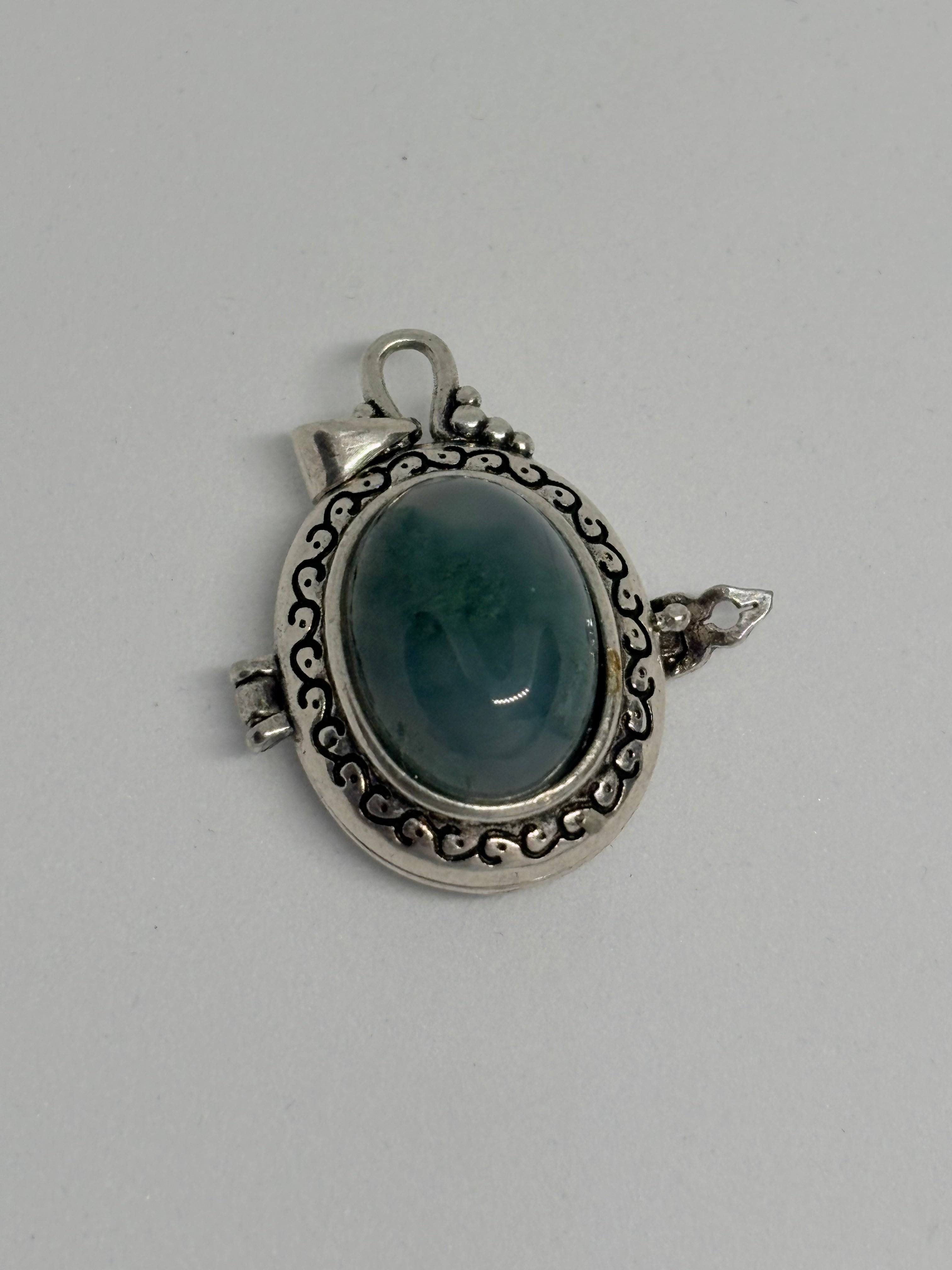 Moss Agate Locket Pendant