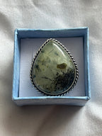 Prehnite 925 Plated Ring • Size R