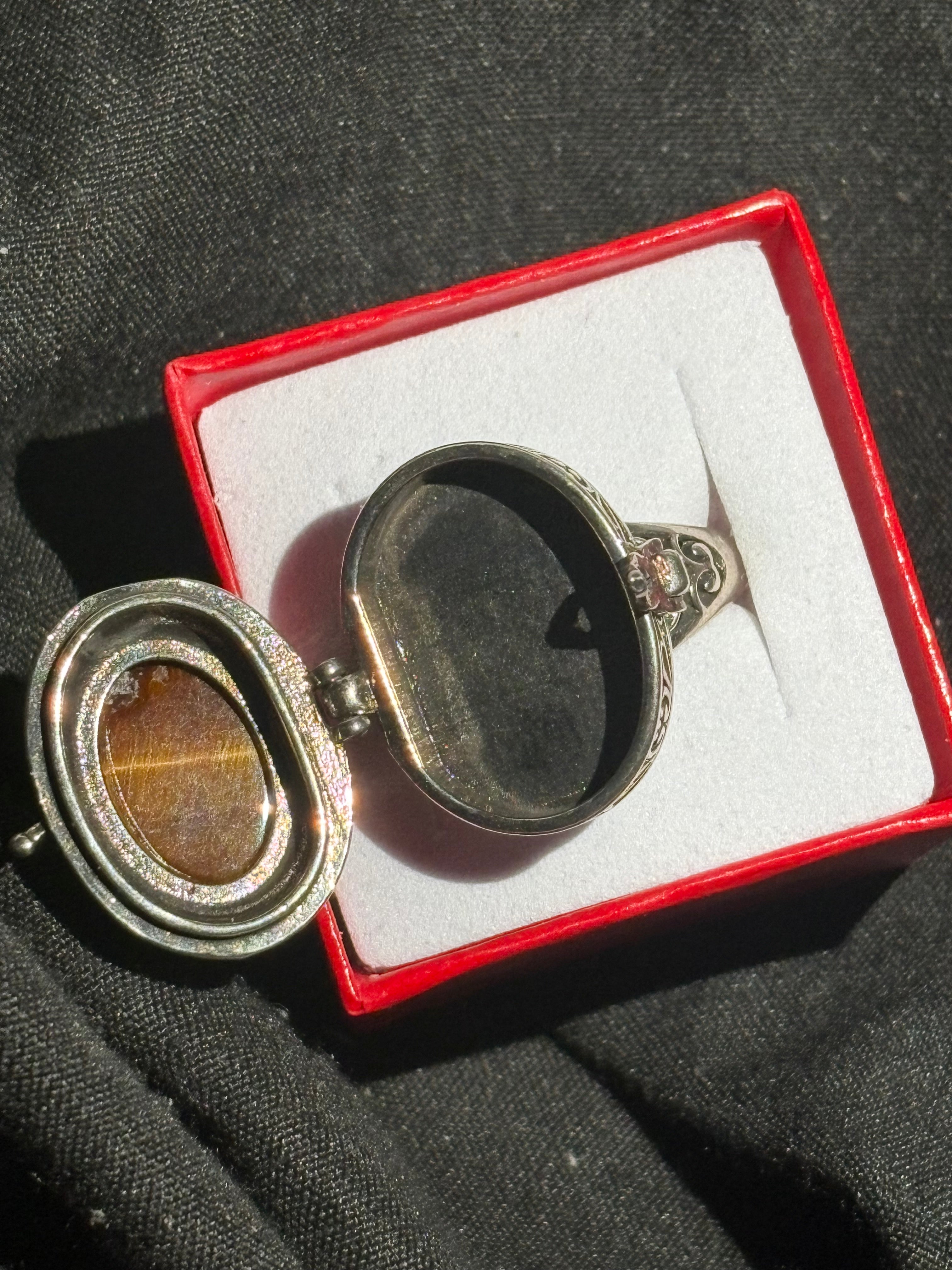 Tigers Eye Locket Ring