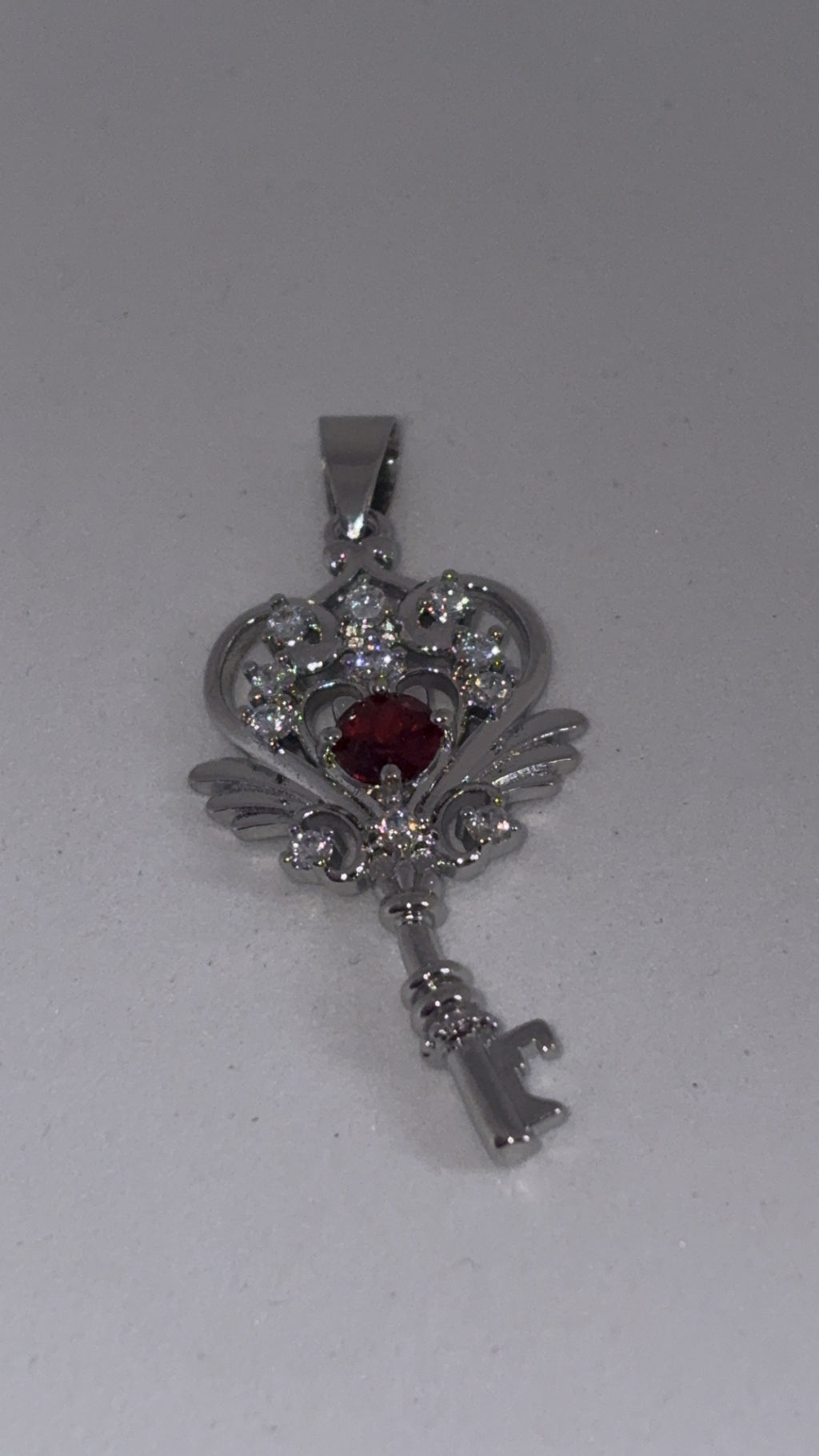 Garnet Y2K Style Key Pendant
