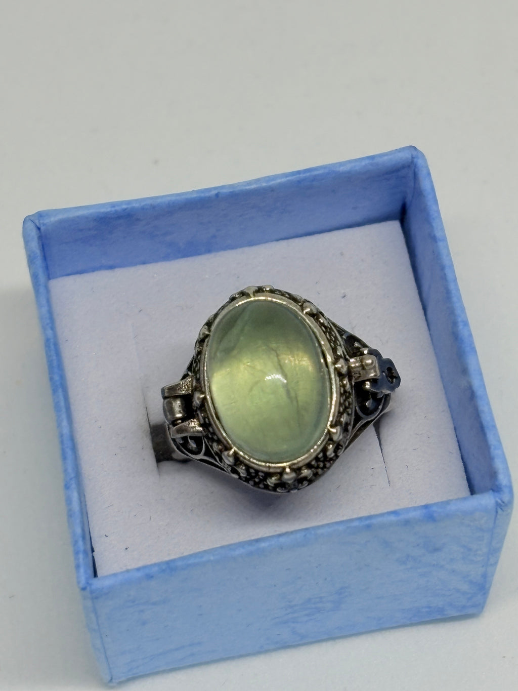 Green Fluorite Locket Ring