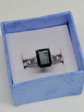 Moss Agate Square Cut Ring