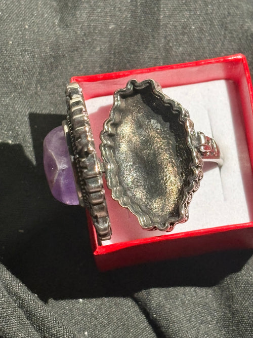 Amethyst Locket Ring