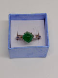 Green Chalcedony Diamond Shape Ring