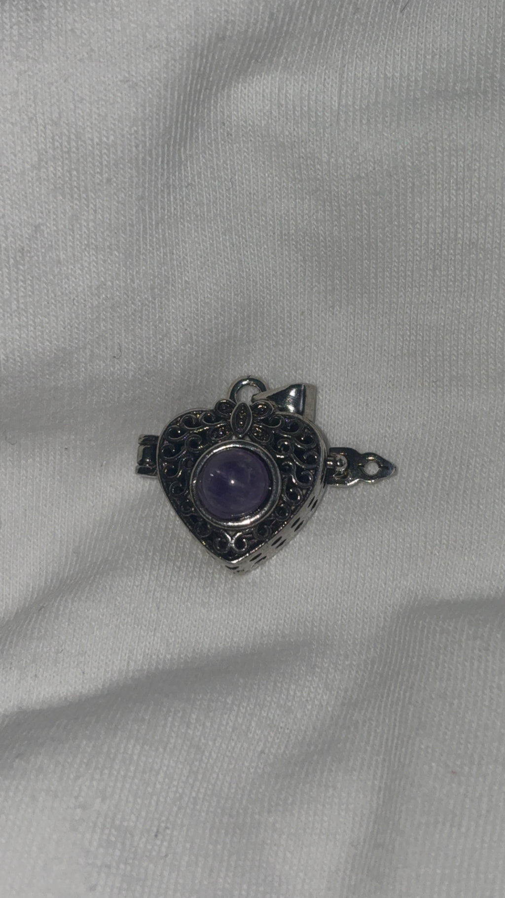 Amethyst Heart Locket Pendant