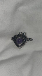 Amethyst Heart Locket Pendant