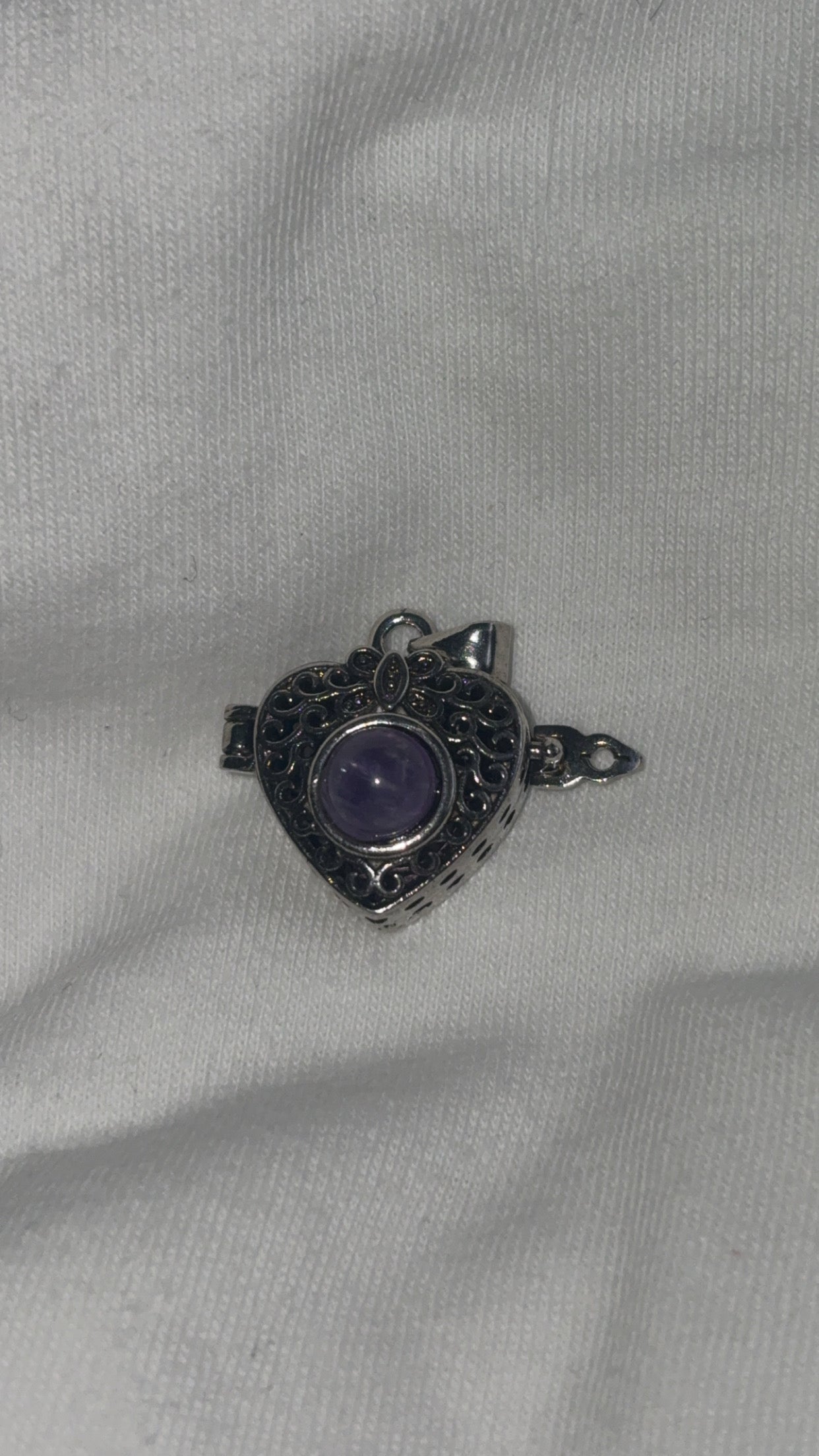Amethyst Heart Locket Pendant