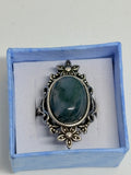 Moss Agate Vintage Style Ring
