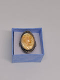 Yellow Shell Cameo Lady Ring