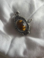 Tigers Eye Vintage Style Locket Pendant