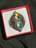 Abalone Shell Double Stone Ring
