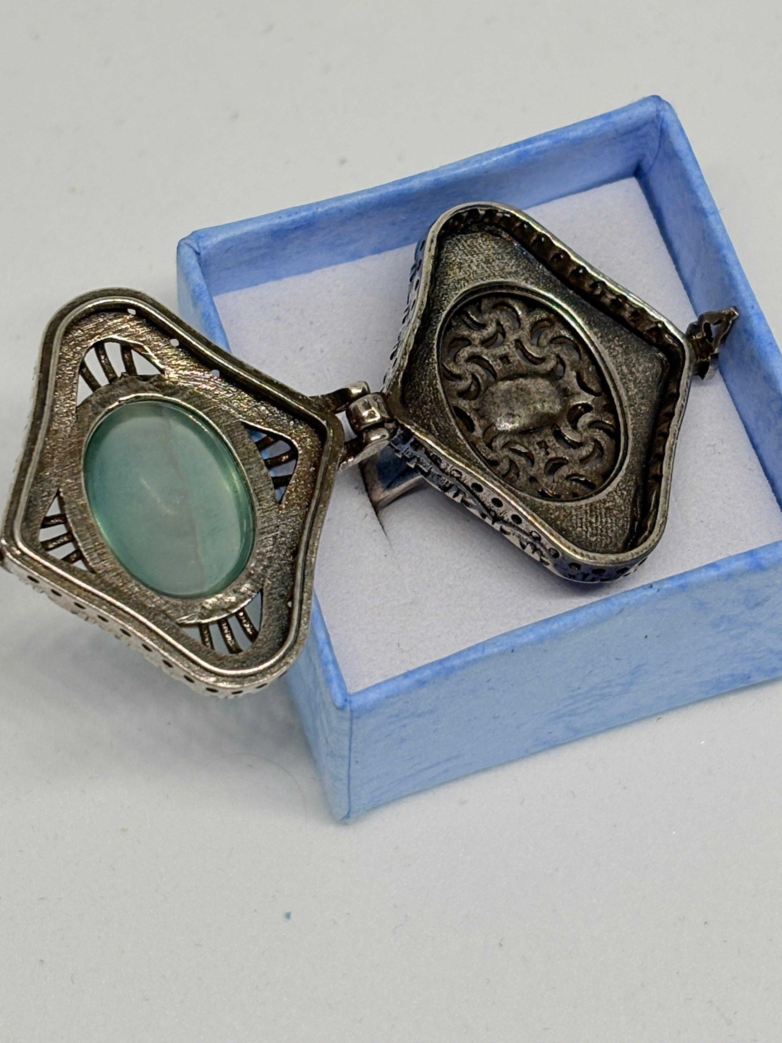 Fluorite Locket Ring