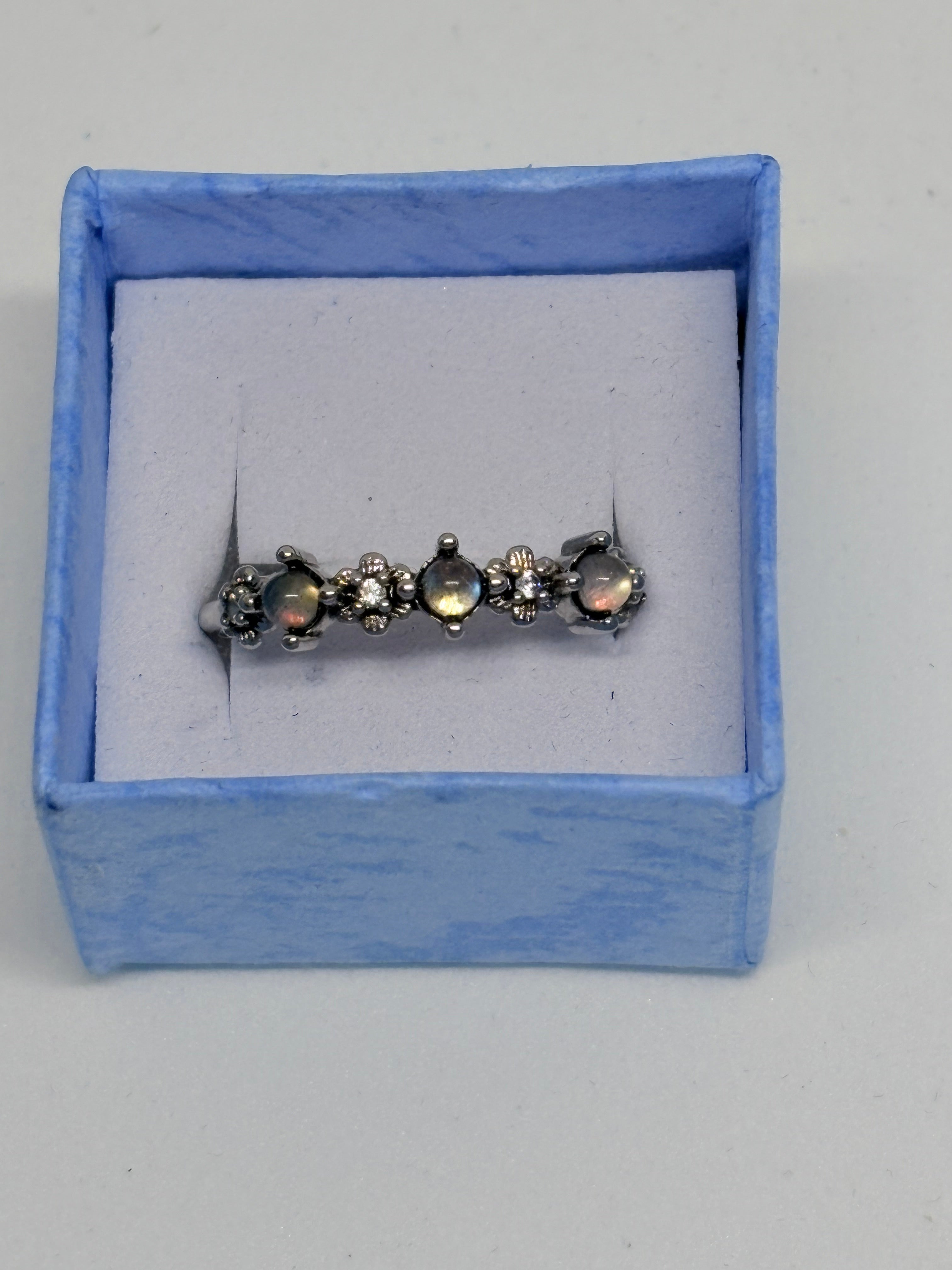 Garnet 3 Stone Ring