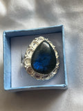 Labradorite 925 Plated Ring • Size S 1/2