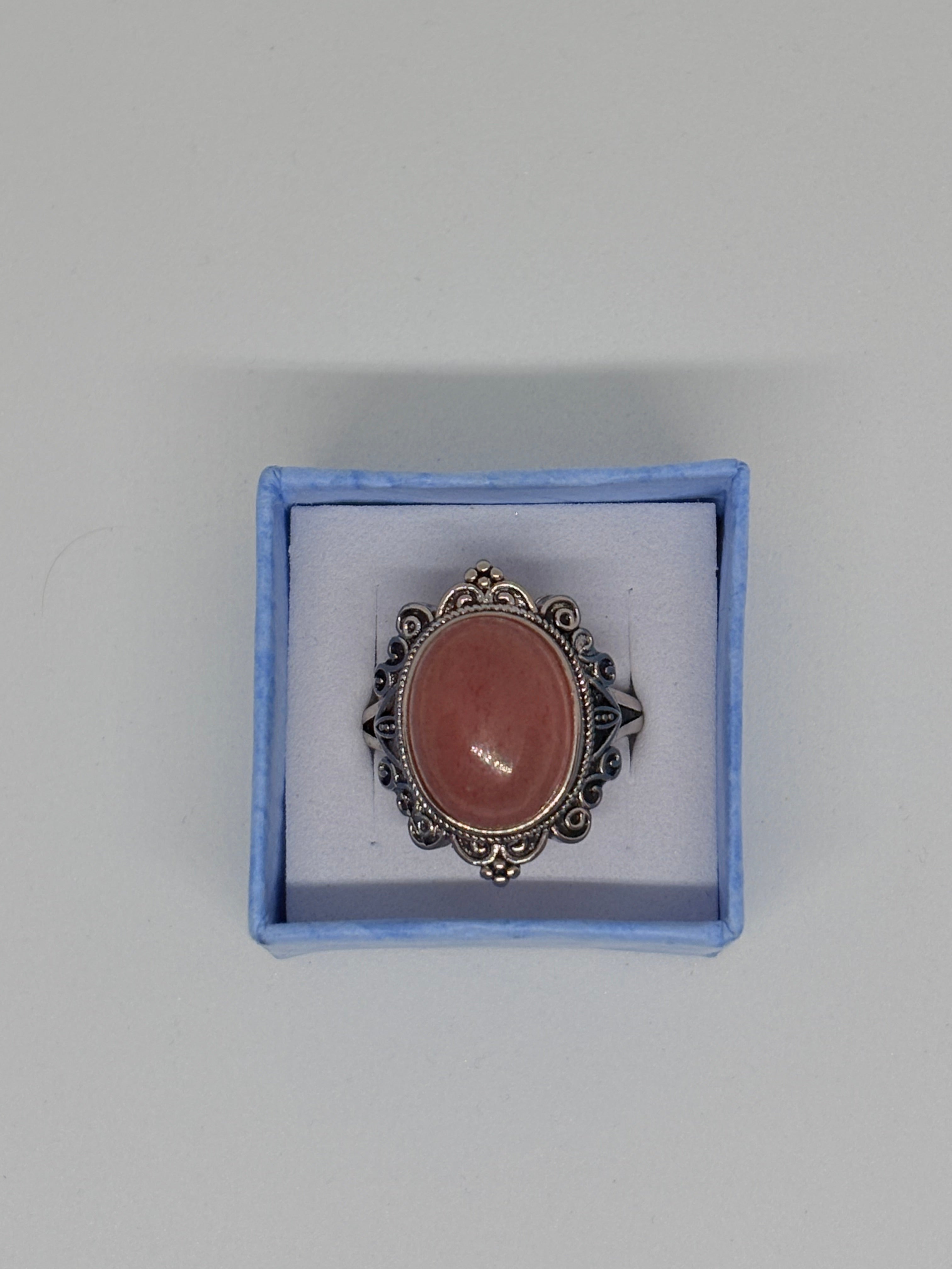Strawberry Quartz Vintage Style Ring