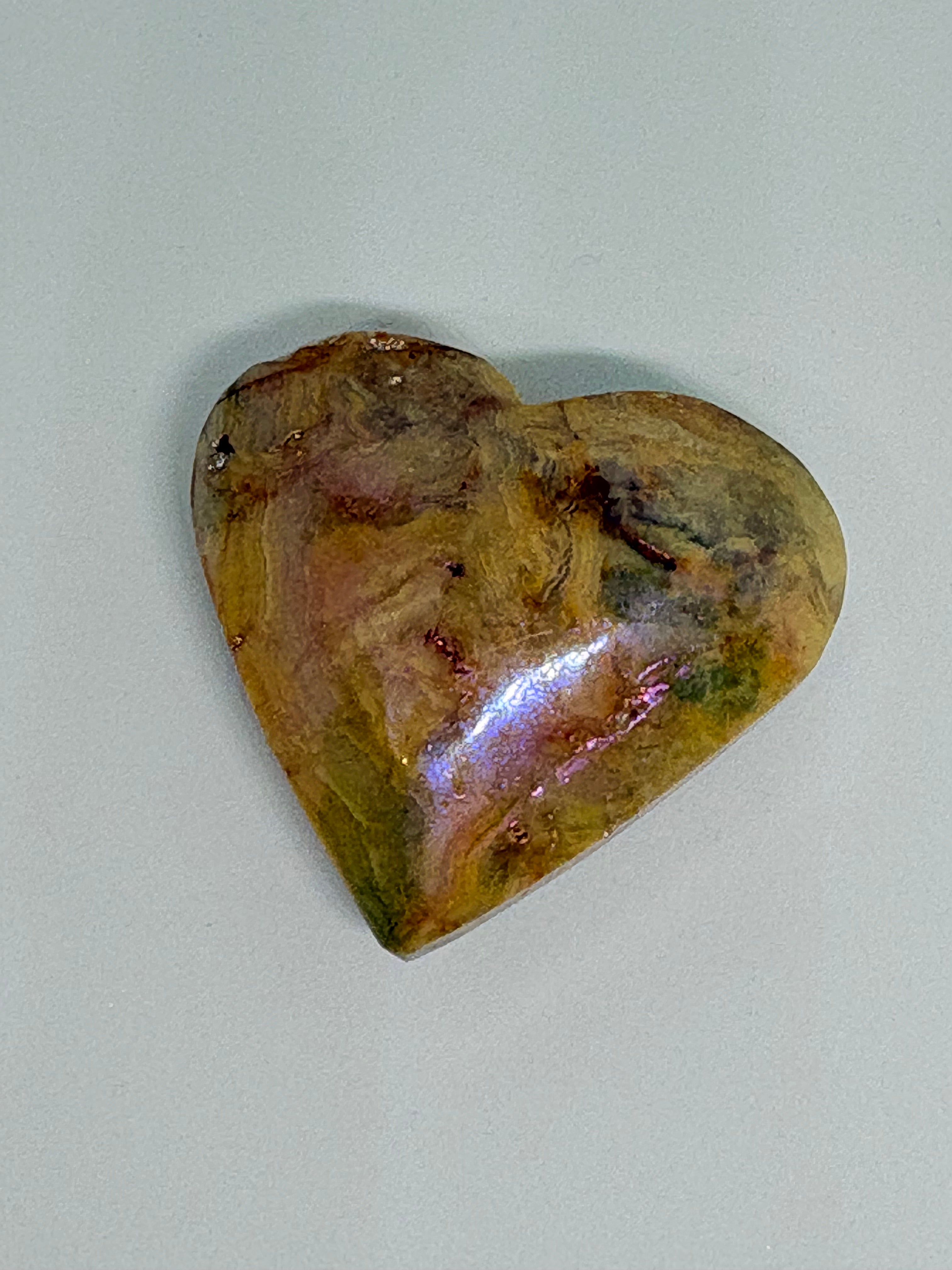 Ocean Jasper Aura Coated Heart