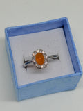 Simple Orange Opal Ring