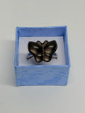 Silver Obsidian Butterfly Ring