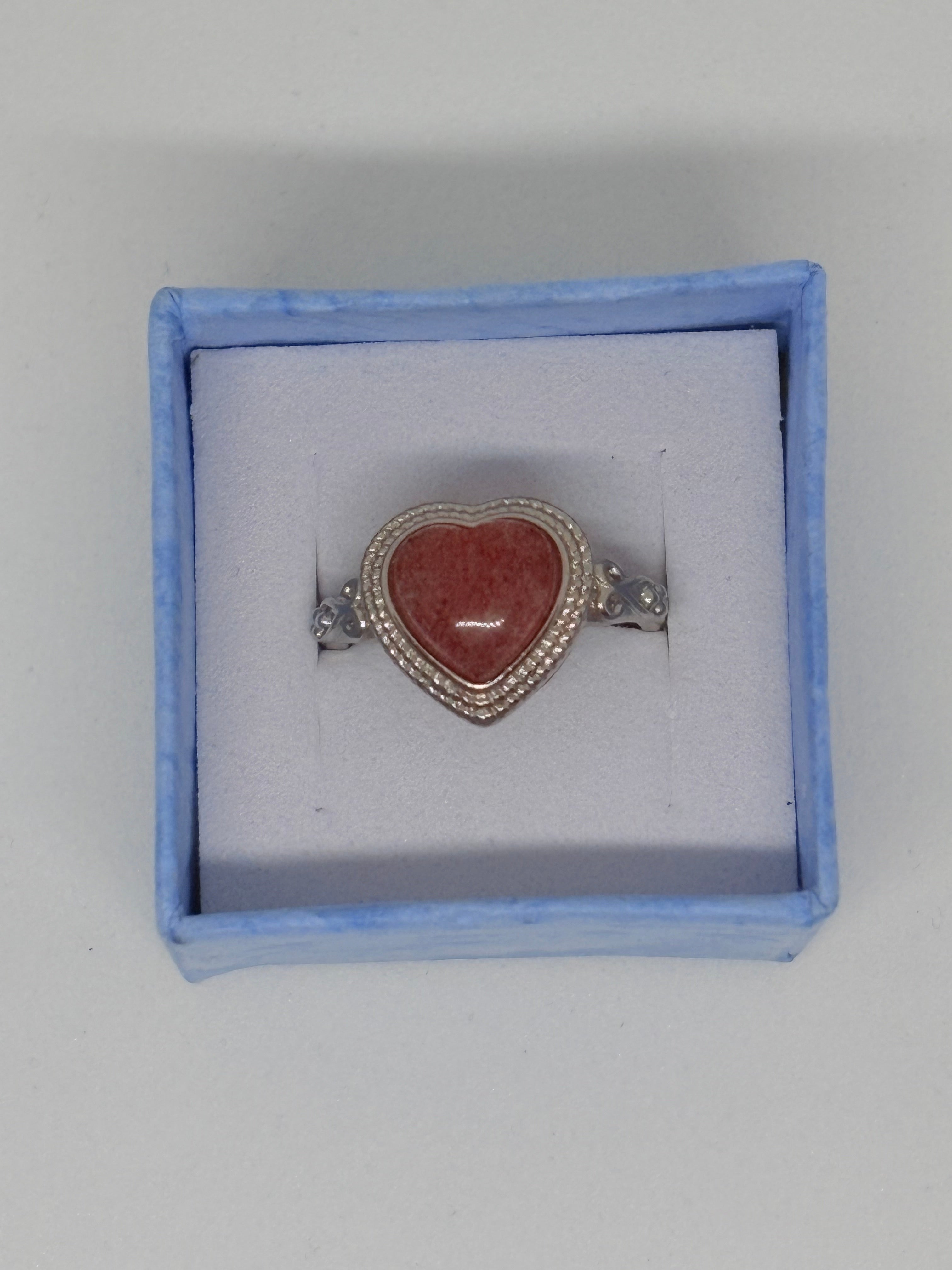 Strawberry Quartz Heart Ring