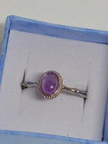 Amethyst Bamboo Band Ring