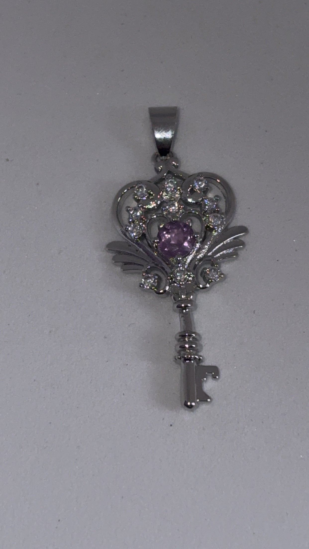 Amethyst Y2K Style Key Pendant