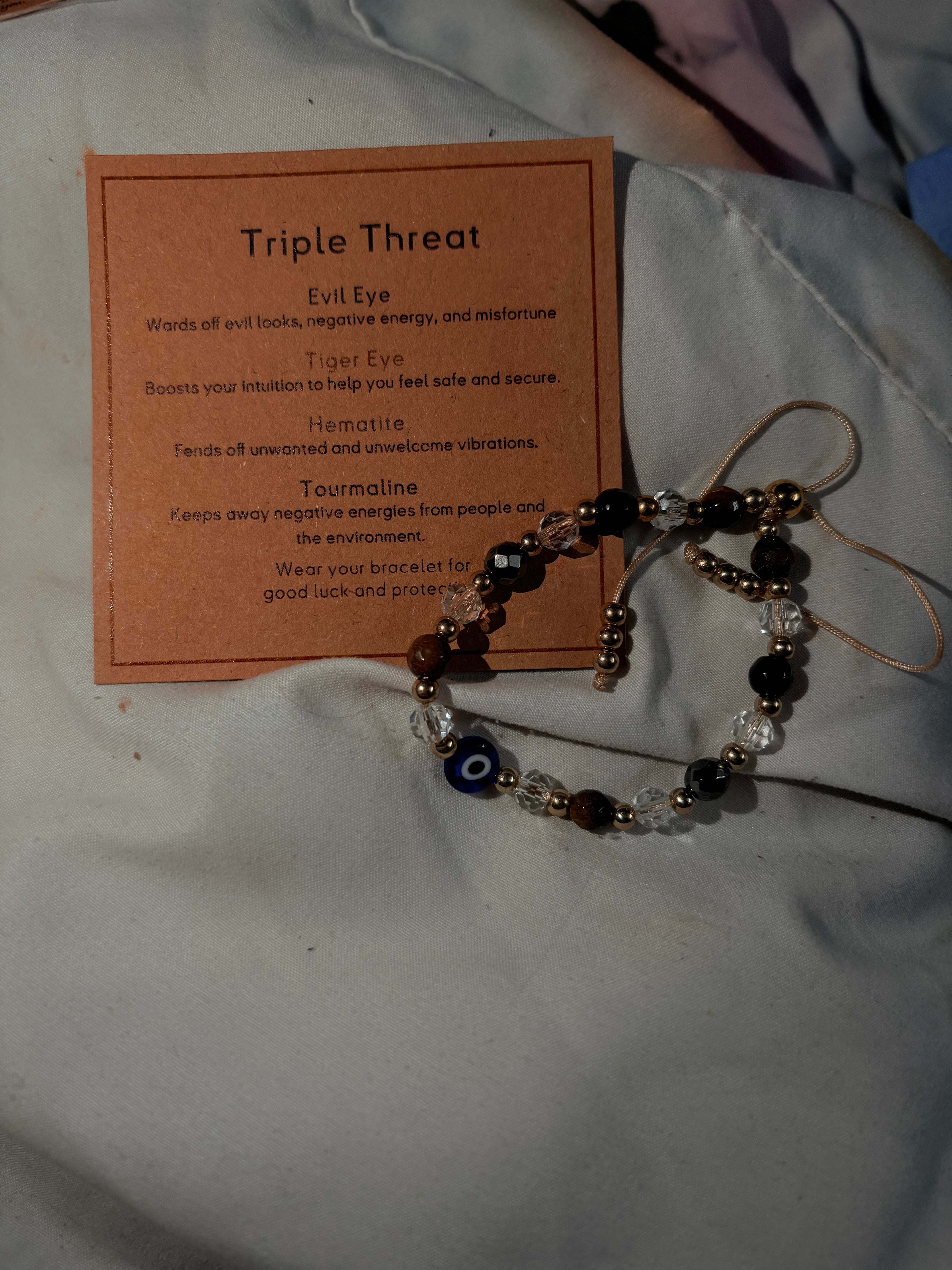 Triple Threat Evil Eye Crystal Bracelet