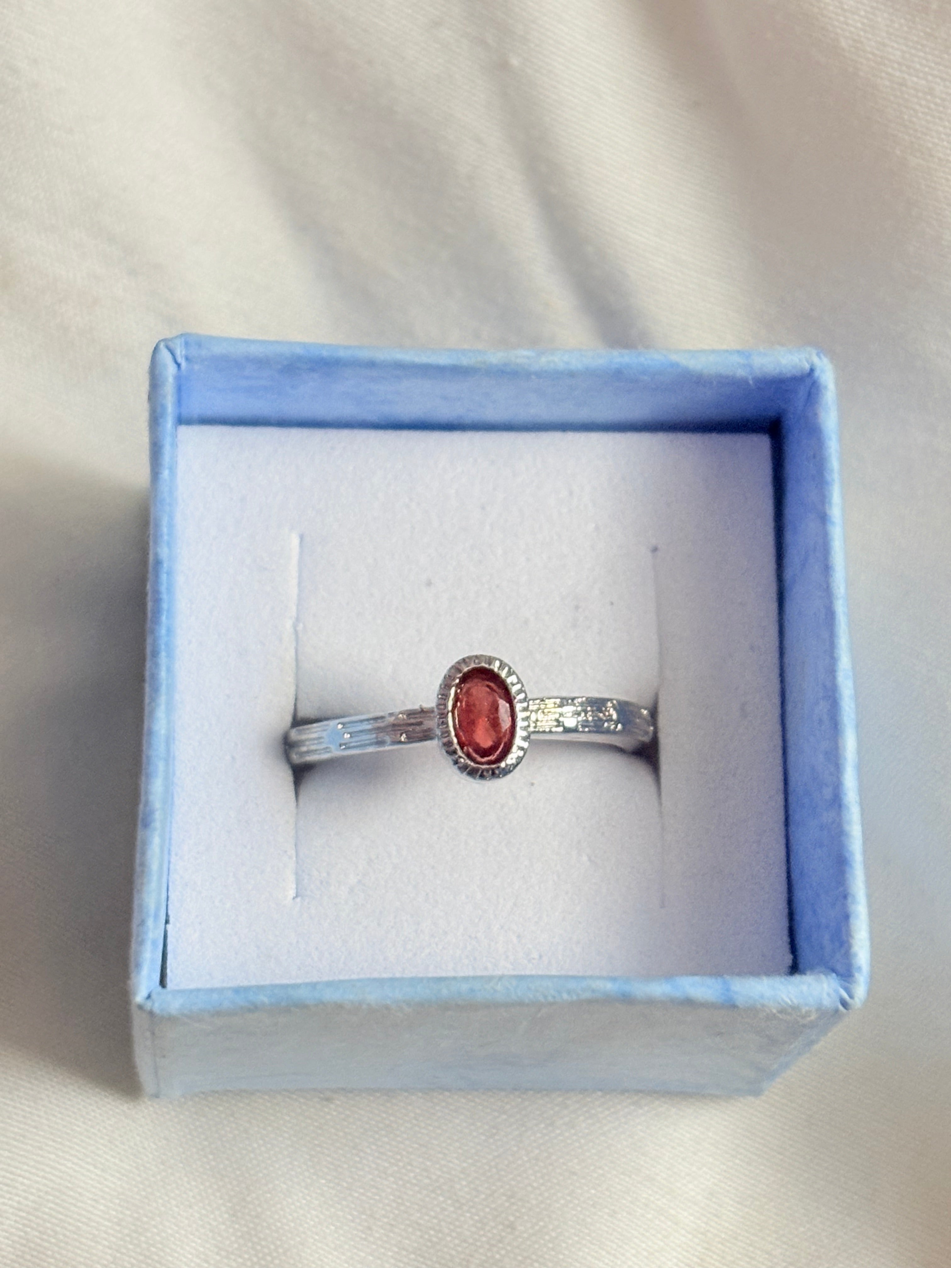 Garnet Simple Ring