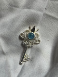 Aquamarine Key Pendant