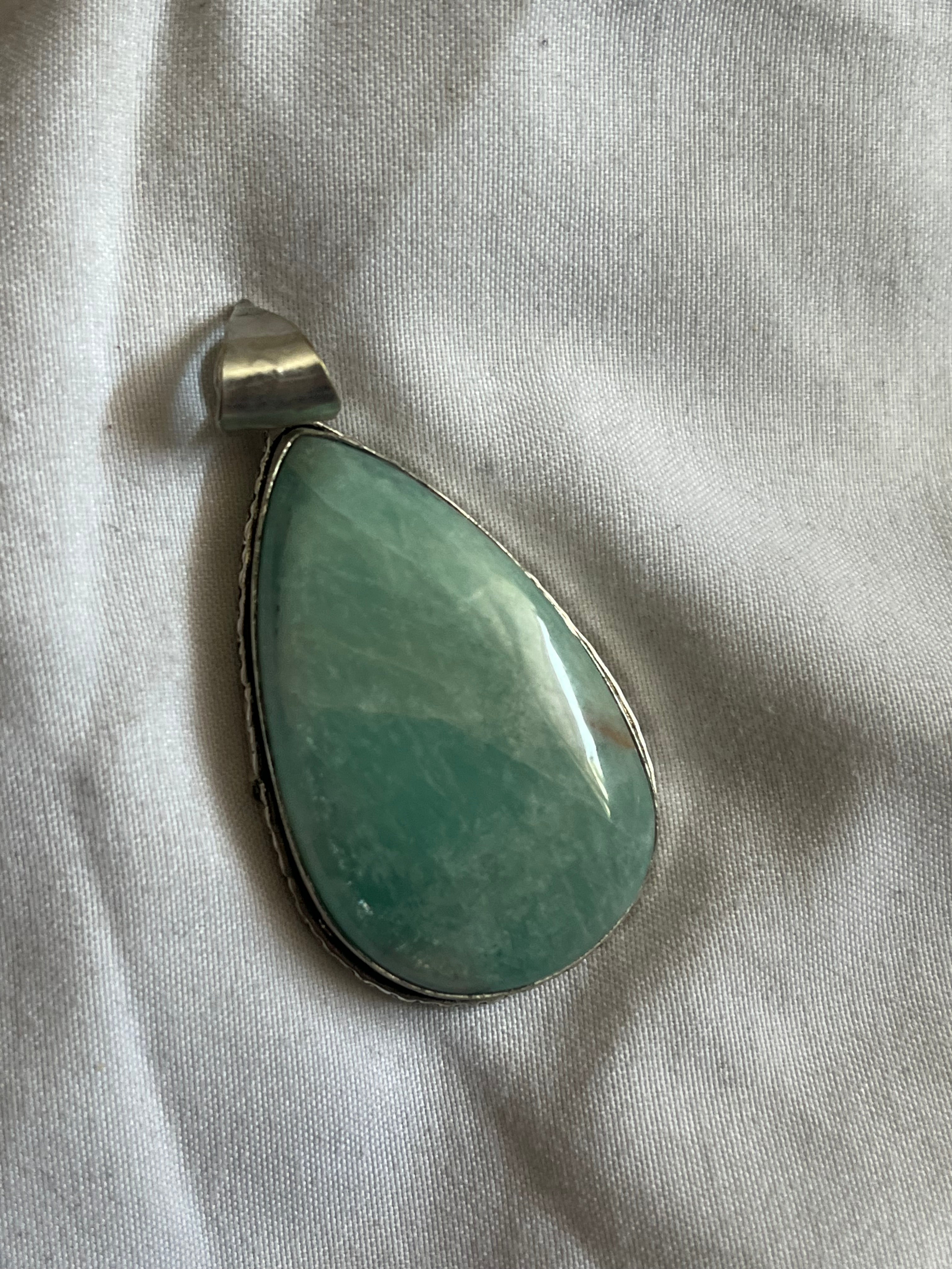 Amazonite 925 Plated Pendant