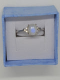 Moonstone Flashy Simple Ring