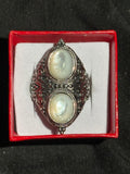 White Shell Double Stone Ring