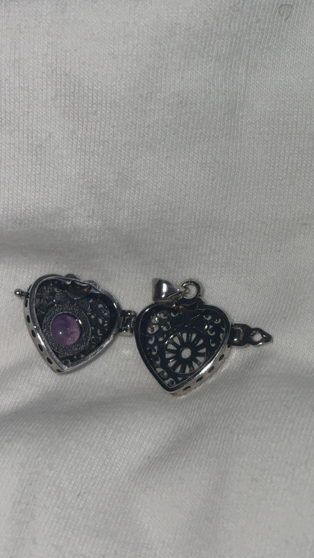 Amethyst Heart Locket Pendant