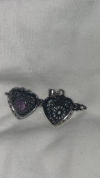 Amethyst Heart Locket Pendant