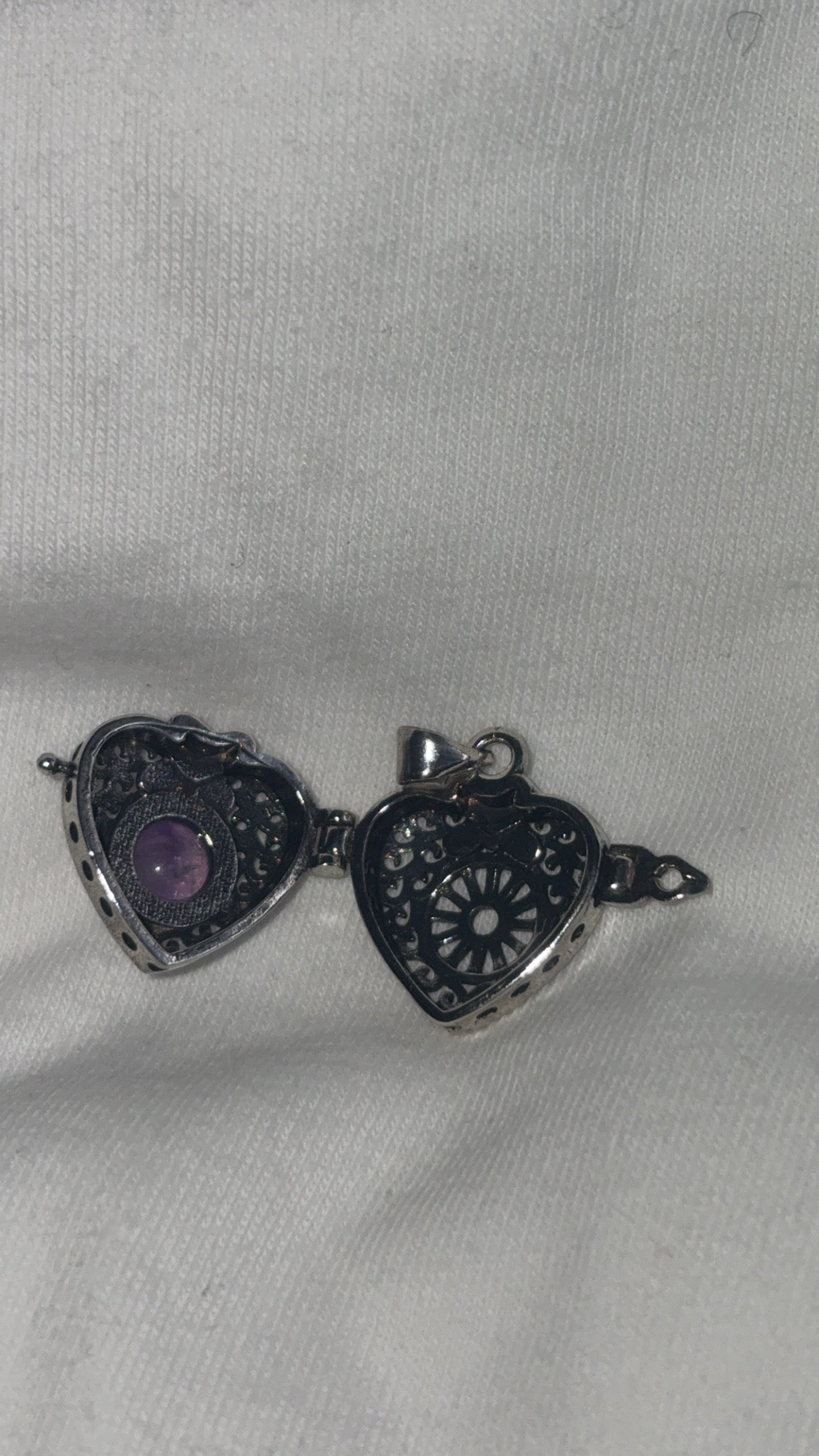 Amethyst Heart Locket Pendant