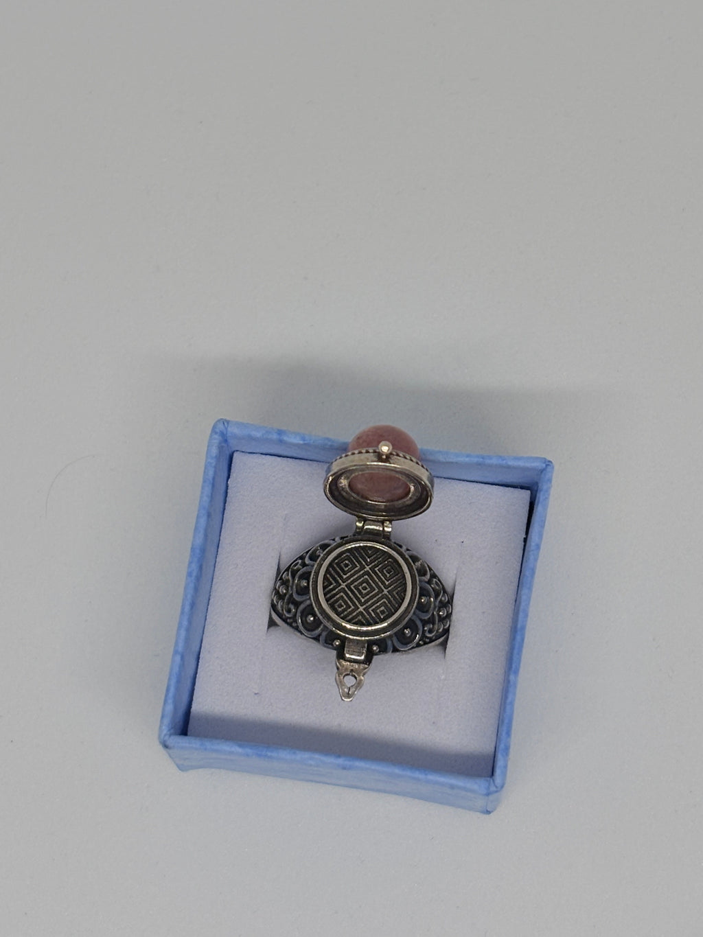 Strawberry Quartz Locket Ring