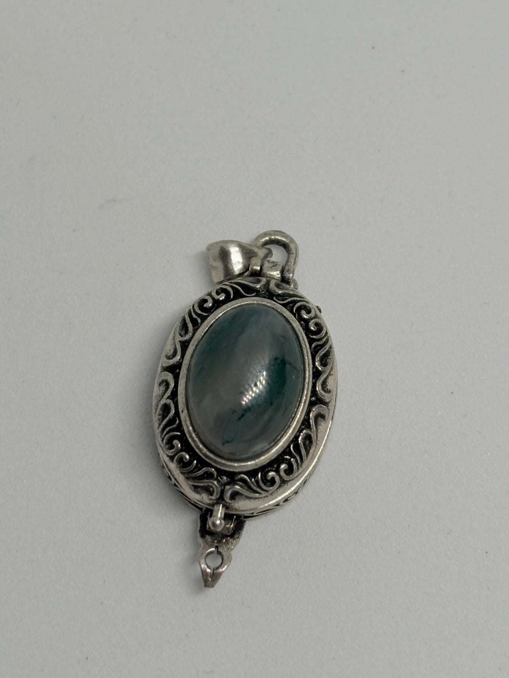 Moss Agate Locket Pendant