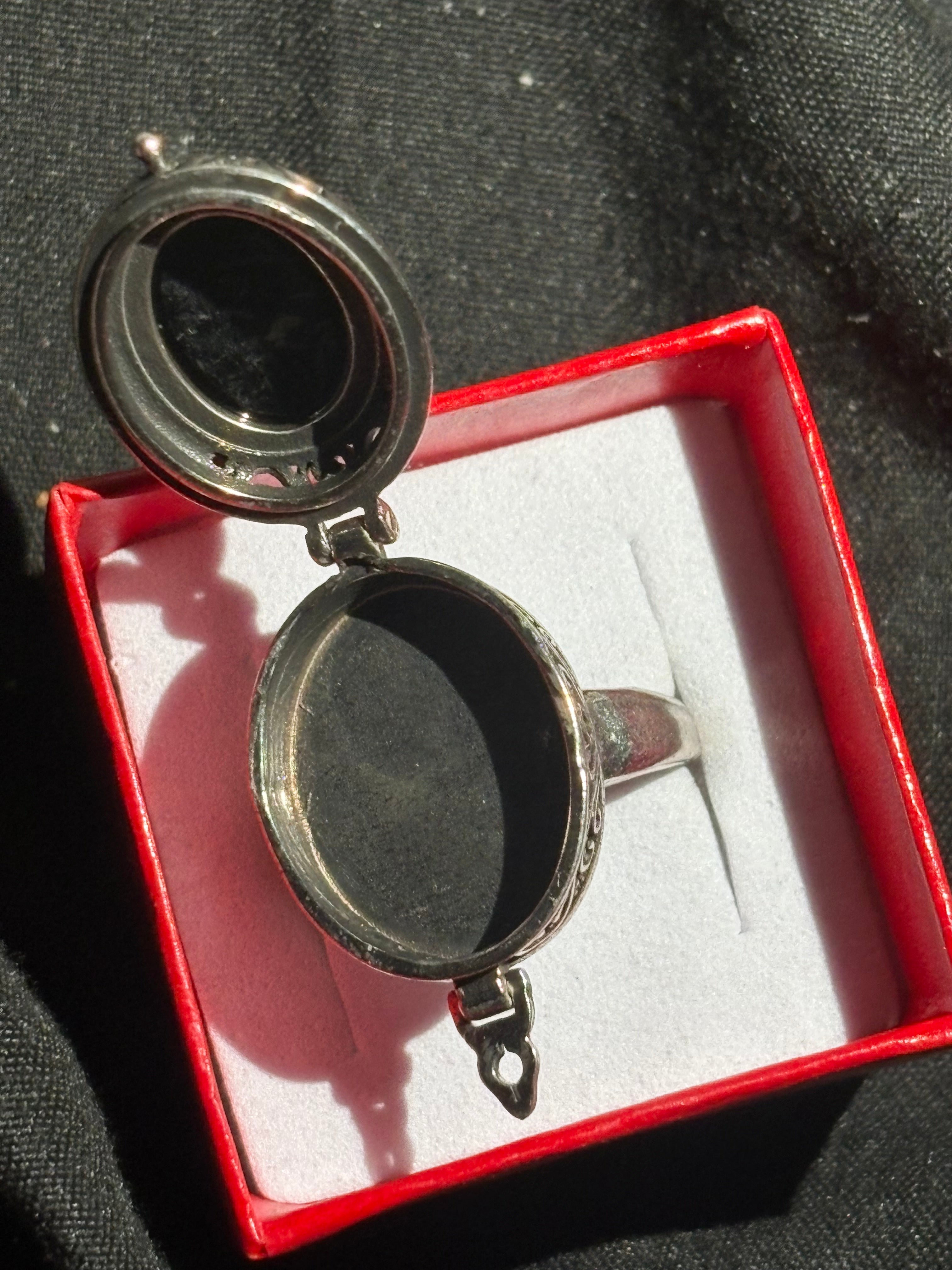 Abalone Shell Locket Ring